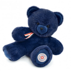 Peluche Ours Français 25cm - Bleu Rêves