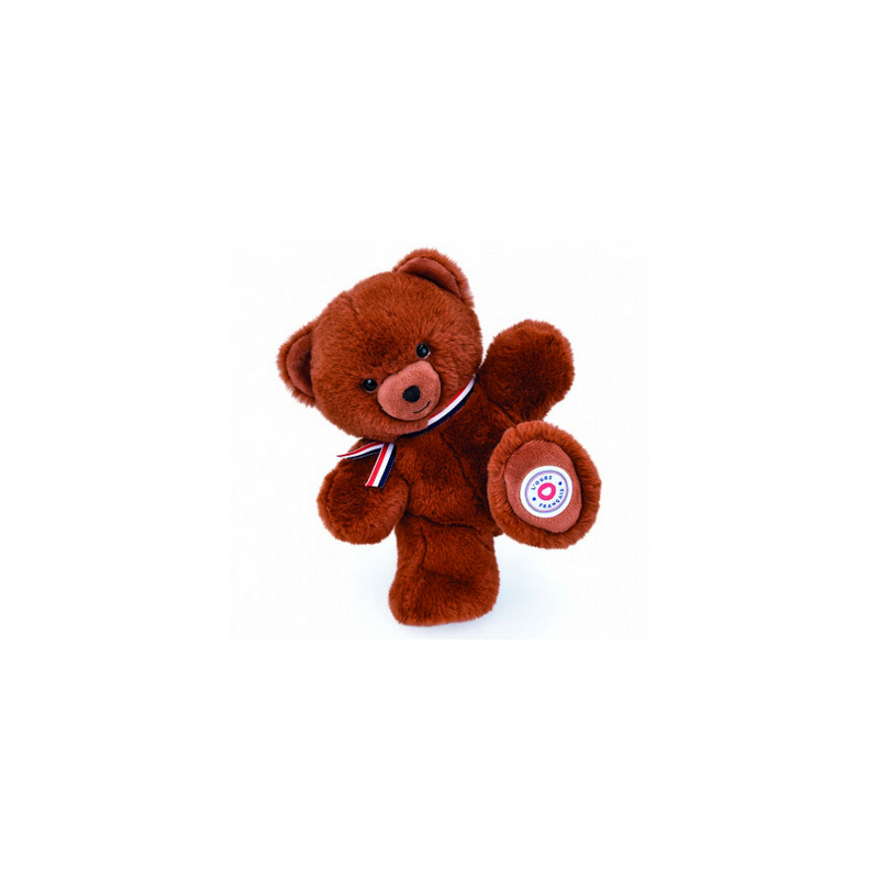 Peluche Ours Français 25cm - Cacao Chaud