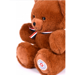 Peluche Ours Français 25cm - Cacao Chaud