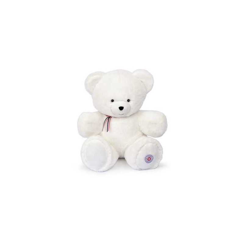 Peluche Ours Français 35cm - Blanc Flocon