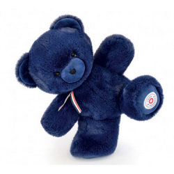 Peluche Ours Français 35cm - Bleu Rêves