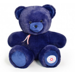 Peluche Ours Français 35cm - Bleu Rêves