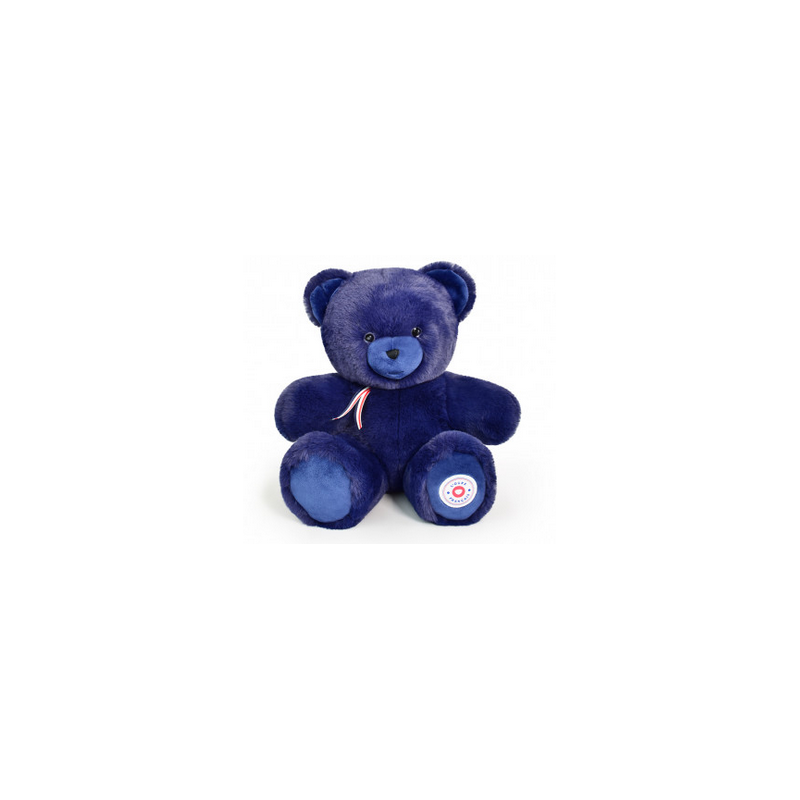 Peluche Ours Français 35cm - Bleu Rêves