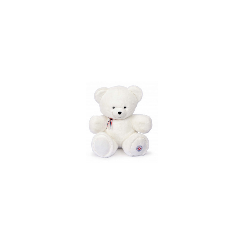 Peluche Ours Français 50cm - Blanc Flocon