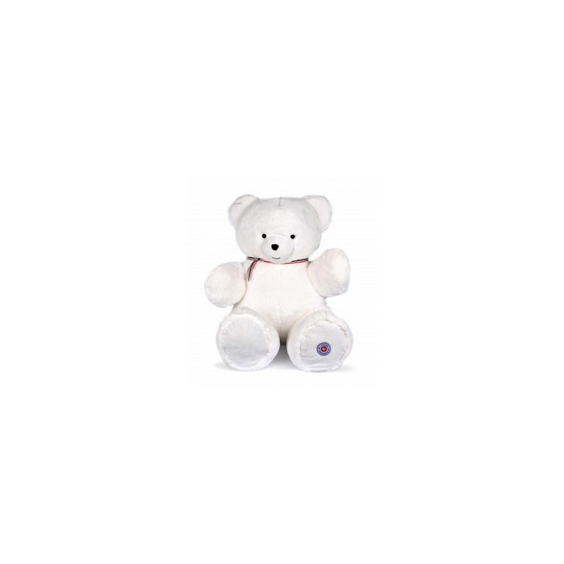 Peluche Ours Français 80cm - Blanc Flocon