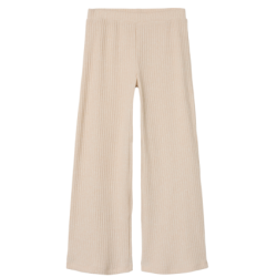 Pantalon évasé côtelé beige