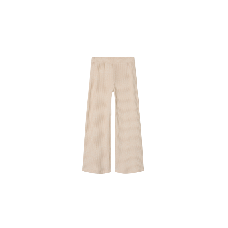 Pantalon évasé côtelé beige