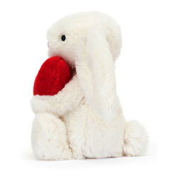 Little Red Love Heart Bashful Bunny