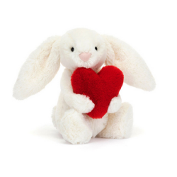 Little Red Love Heart Bashful Bunny