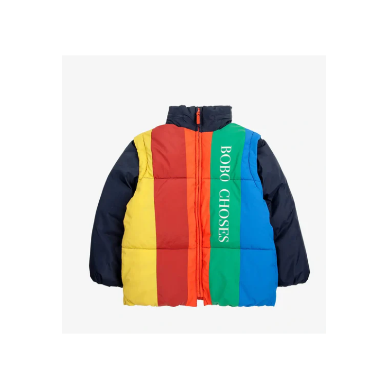 Color block padded anorak