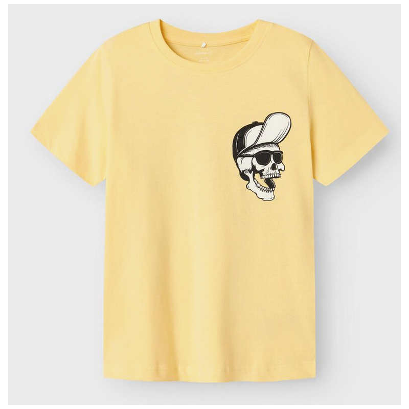 T-shirt tête de mort jaune