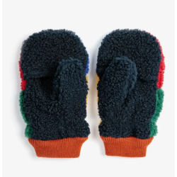 Color block sheepskin mittens