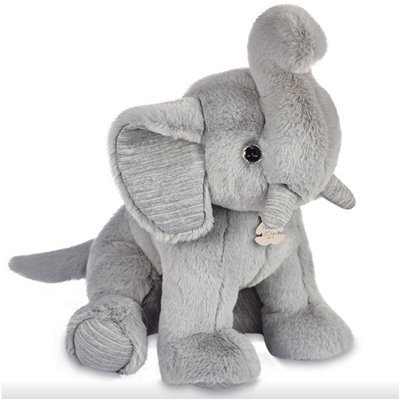 Peluche Eléphant Gris Preppy Chic - 45cm