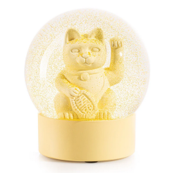 Maneki Neko Chat Boule à Neige Yellow