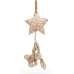 Peluche Blossom bea beige bunny musical pull