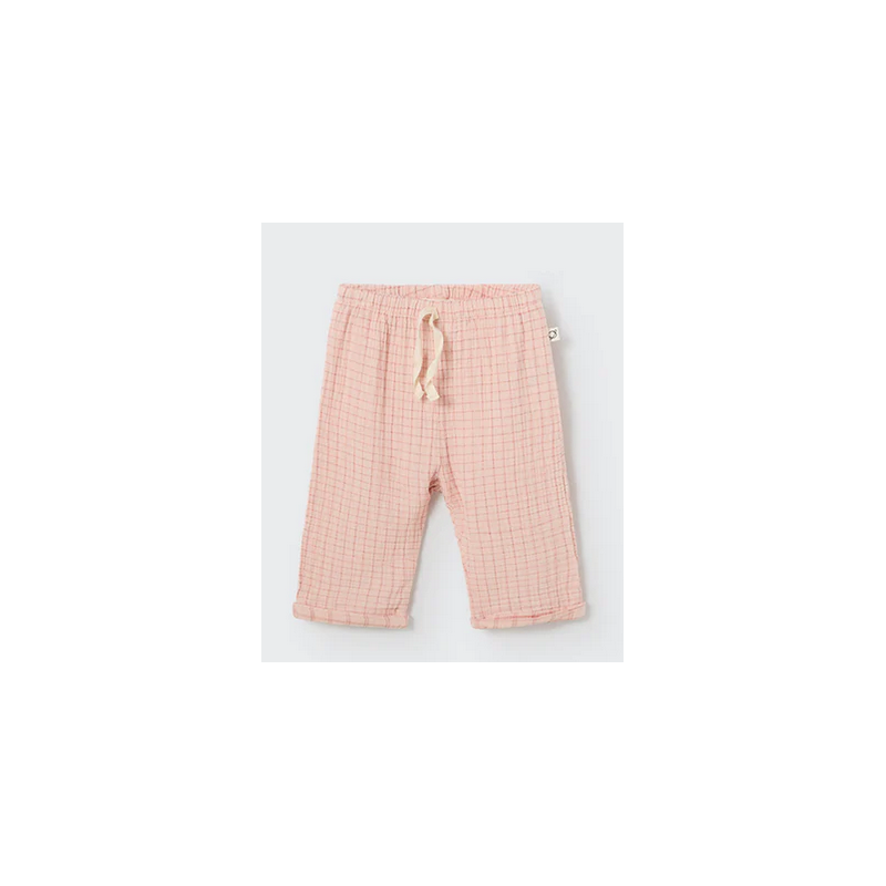 Pantalon gaze de coton rose