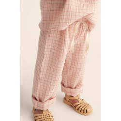 Pantalon gaze de coton rose