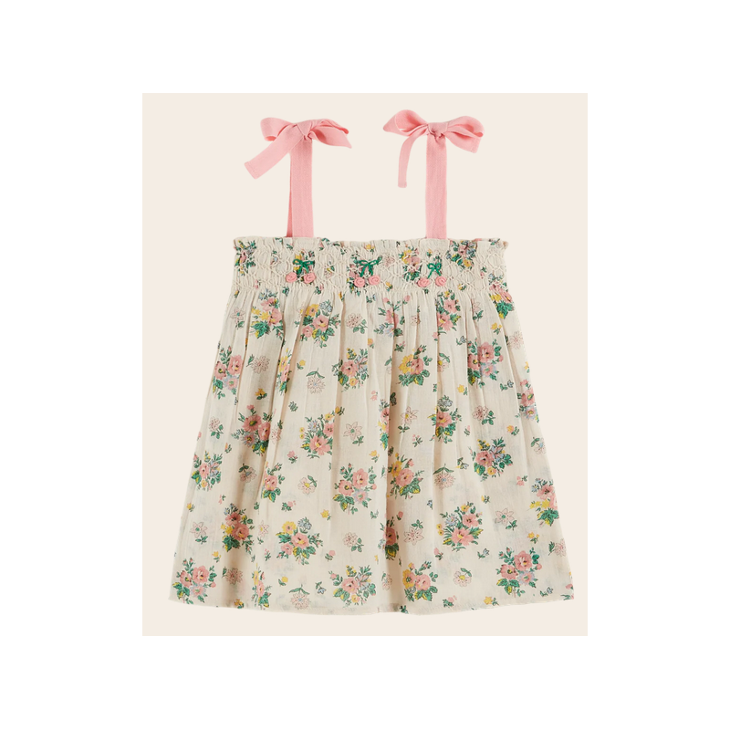 Top smocké printemps rose