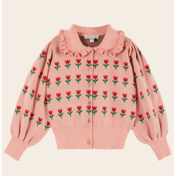 Cardigan volanté tulipes blossom