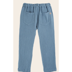 Pantalon gaze de coton gris bleu