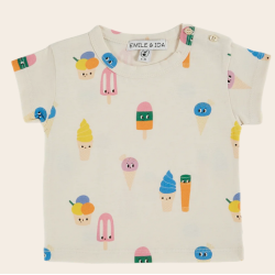 T-shirt coton bio glaces écru