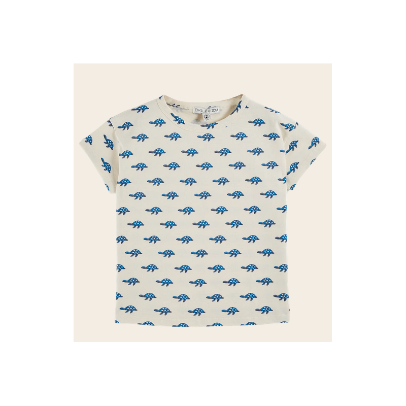 T-shirt coton bio tortues écru