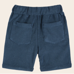 Short éponge uni bleu foncé