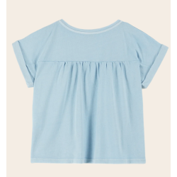 T-shirt coton et teinture bio bleu glacier