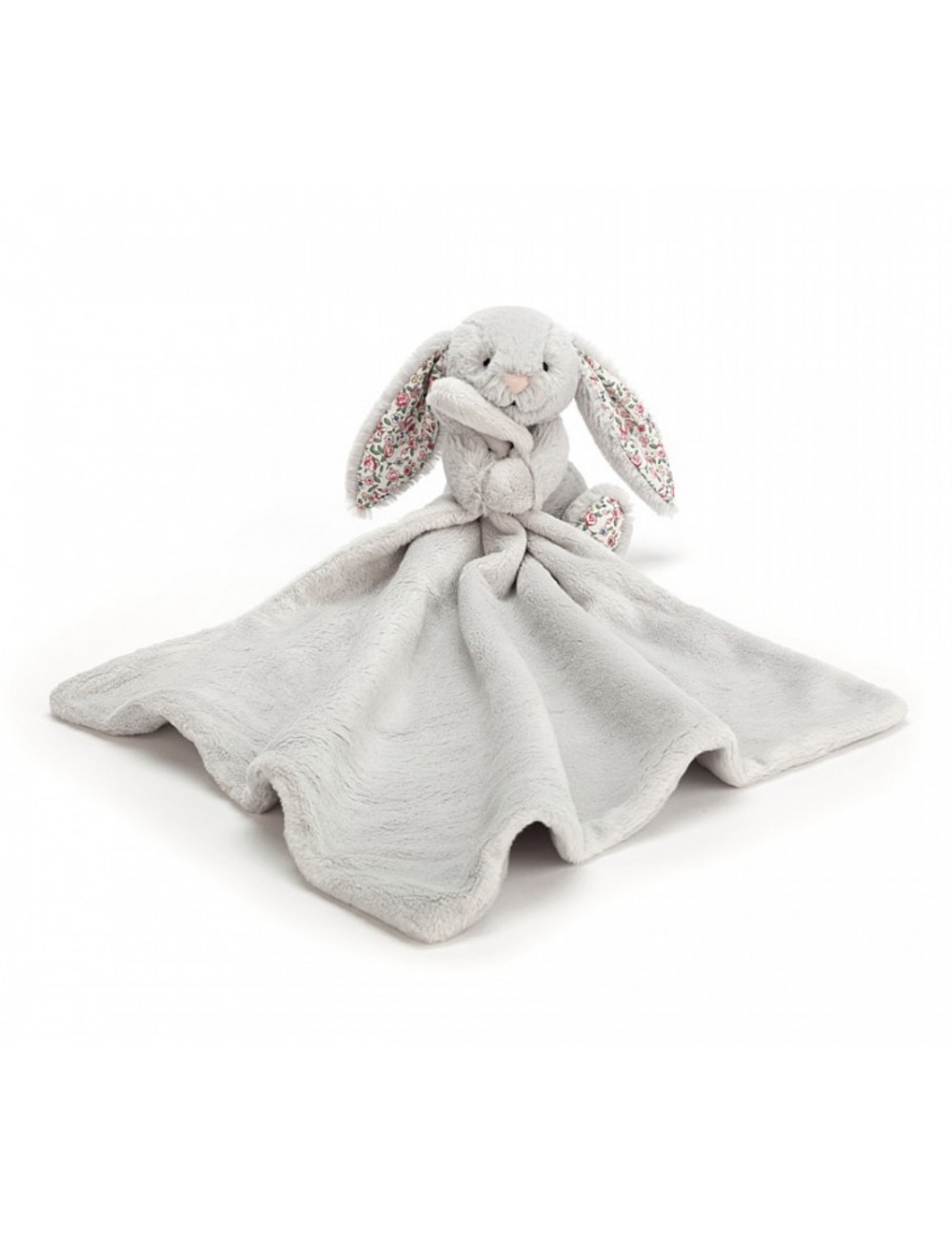 Blossom silver bunny soother lapin gris liberty mouchoir