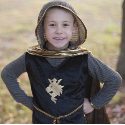 Set chevalier (tunique, cape, couronne), or / 7-8 ans