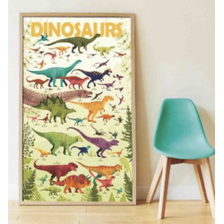 Poster géant + 32 stickers  DINOSAURES