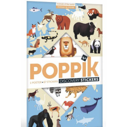 Pochette Poppik stickers animaux du monde