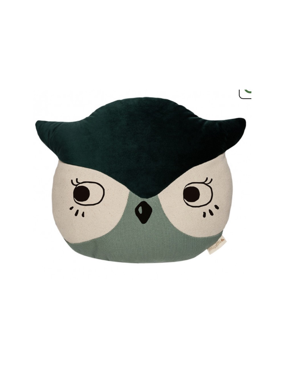 Coussin Chouette Owl Eden green