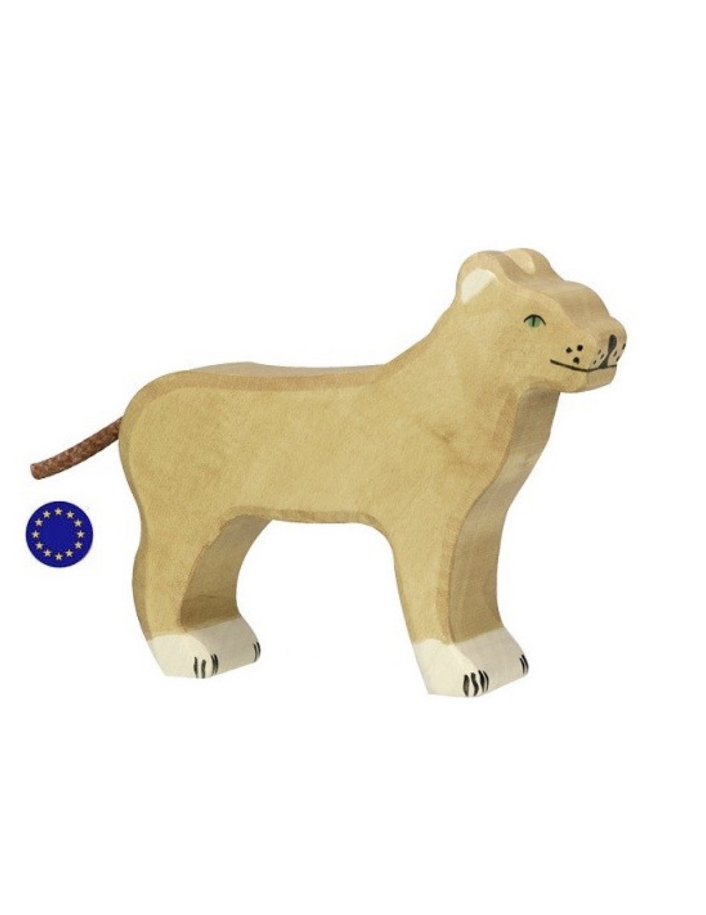 Figurine Lionne, Animal En Bois Holztiger