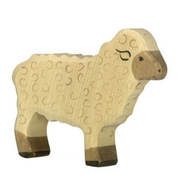 Mouton blanc en bois
