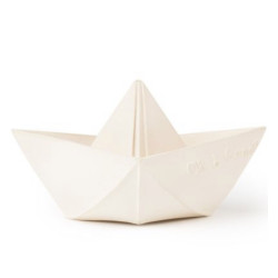 Jouet de bain bateau origami blanc Oli&carol