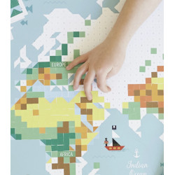 Mon poster en stickers carte du Monde