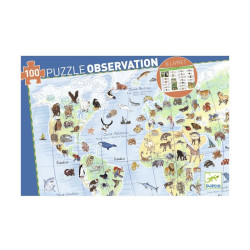 Puzzle d'observation animaux du monde 100 pièces - Djeco