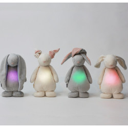 Peluche Veilleuse Musicale Lapin Moonie Cream