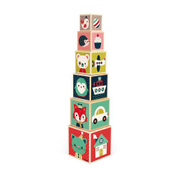 PYRAMIDE 6 CUBES BABY FOREST (BOIS)