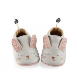 Chaussons cuir lapin gris Après la pluie 6/12mois