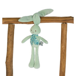 Doudou Lapinoo Pantin Lapin vert d'eau 25 cm