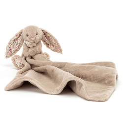 Doudou lapin blossom bea beige soother
